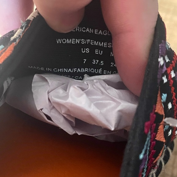 American Eagle Boho Embroidered Espadrille Mules - Size 7 - Picture 7 of 7